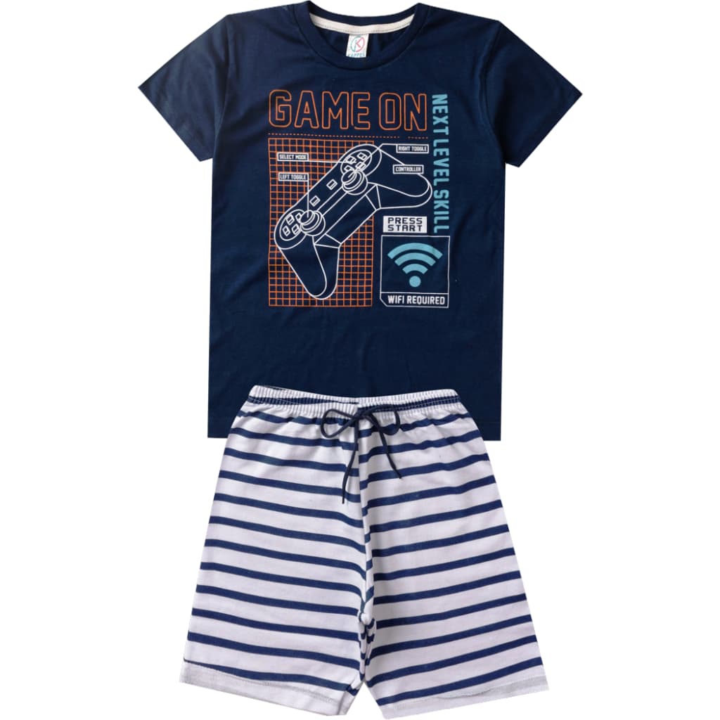 2 PEÇAS verão MENINO - 1 conjunto infantil menino 1 ao 8 - CLEO