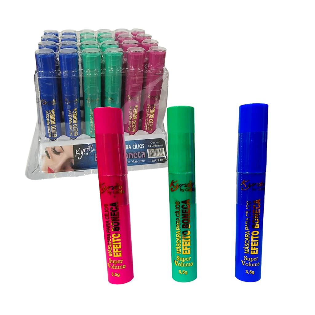 Máscara para Cílios Super Volume Olhar Marcante Efeito Boneca Kyráv By Garbin1 unidade