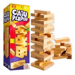 Jogo Madeira Caiu Perdeu Estratégia 54 Peças Kids Crianças Brinquedo Divertido