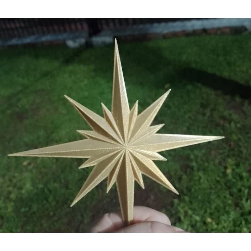 Ponteira Estrela Árvore de Natal dourada