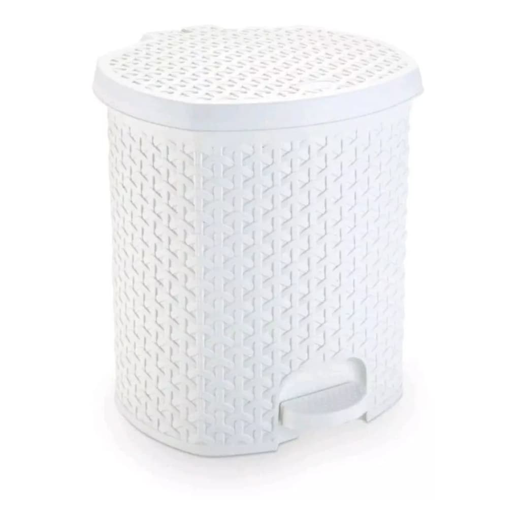 Lixeira Cesto Com Pedal Para Banheiro 6 Litros Branco