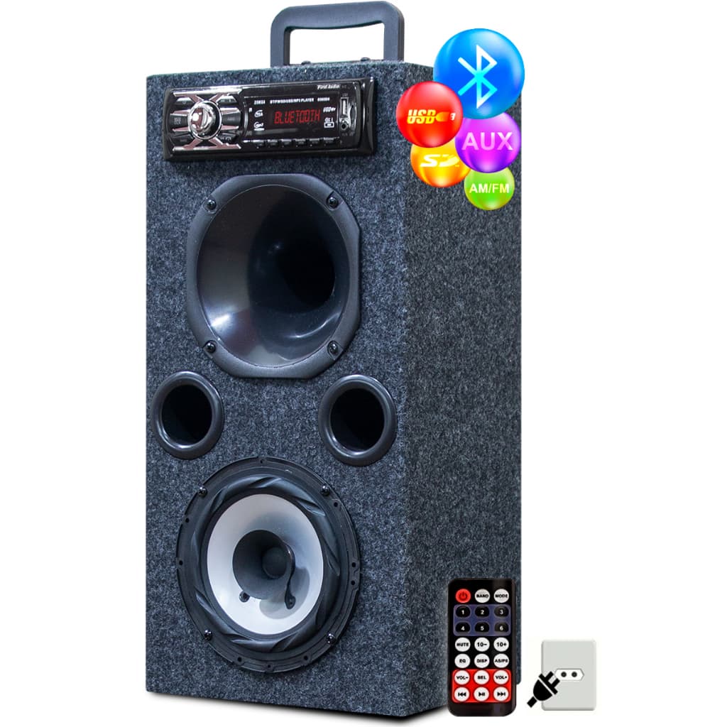 Caixa Som Bluetooth Usb Ativa Residencial Falante Bomber 6 + Driver Corneta Potente