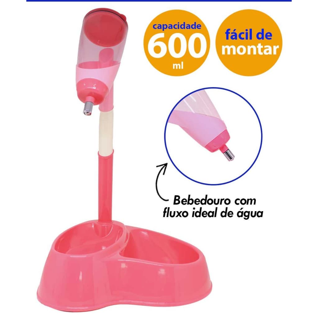 Bebedouro Higienico para pet com Comedouro Regula Altura