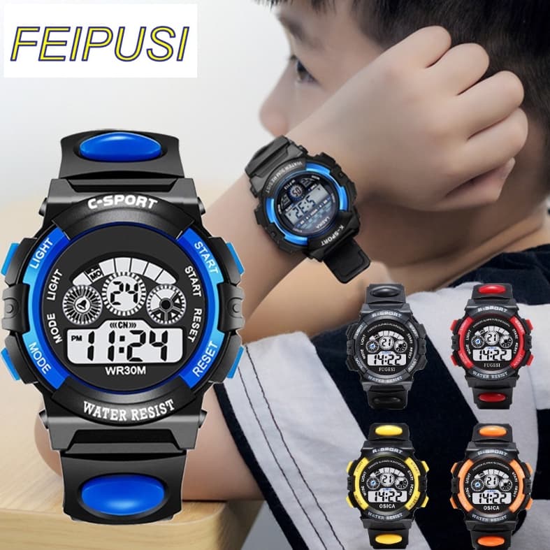 Relógio Infantil Luminoso À Prova D'água Com Display LED E Multifuncional
