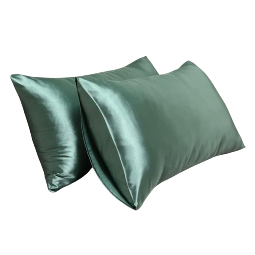 Kit 02 Fronhas Cetim 70cm x 50cm Anti Frizz Verde Esmeralda