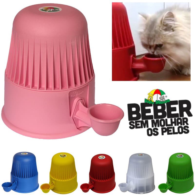 Bebedouro Para Pelos Longos Vida Mansa Cães e Gatos 2 Litros