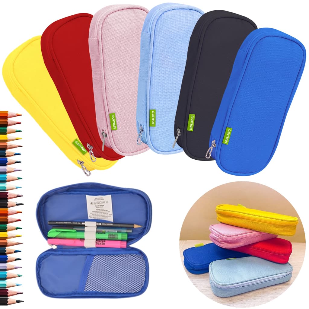 Estojo Liso C/ Divisória Organizadora Necessaire Escolar 1un