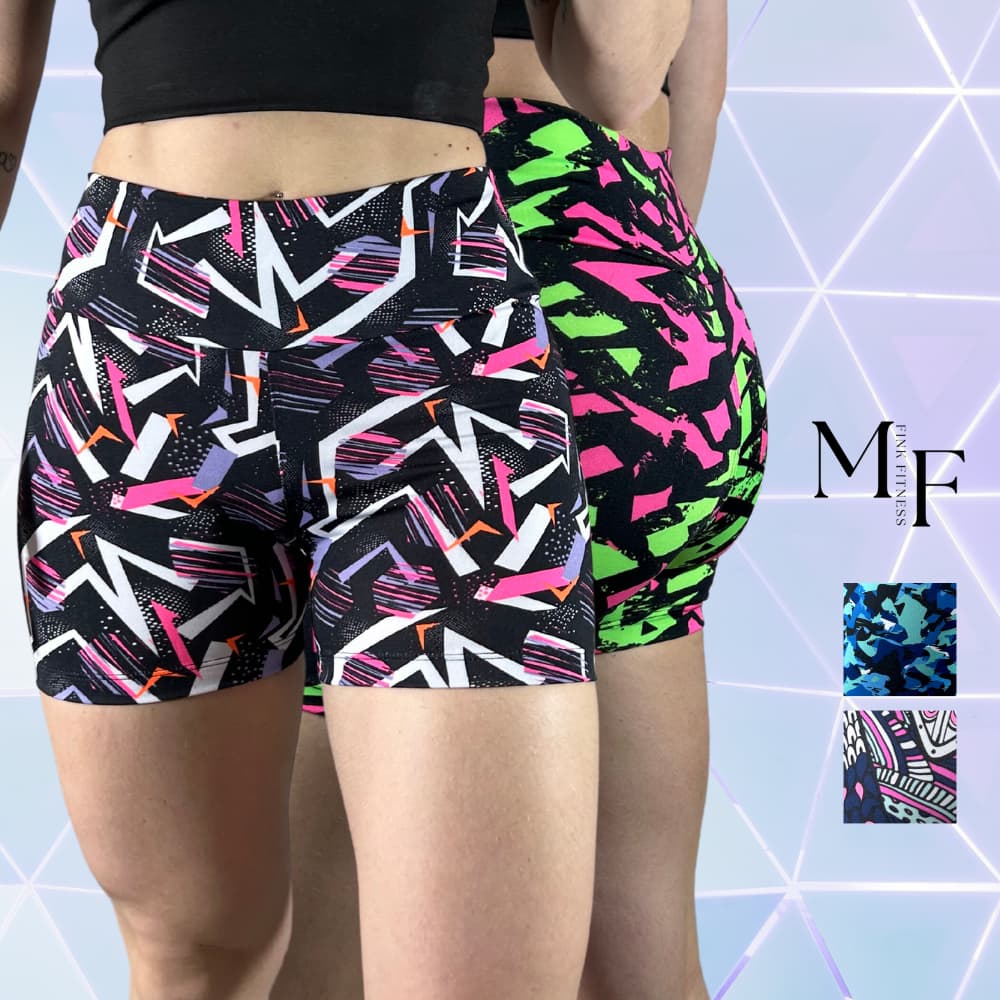 Kit C/ 2 Shorts Estampados Bermuda Academia Feminino