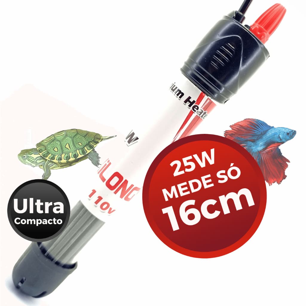 Mini Aquecedor De Aquario pequeno - 25w Automático - Cód.d5p5