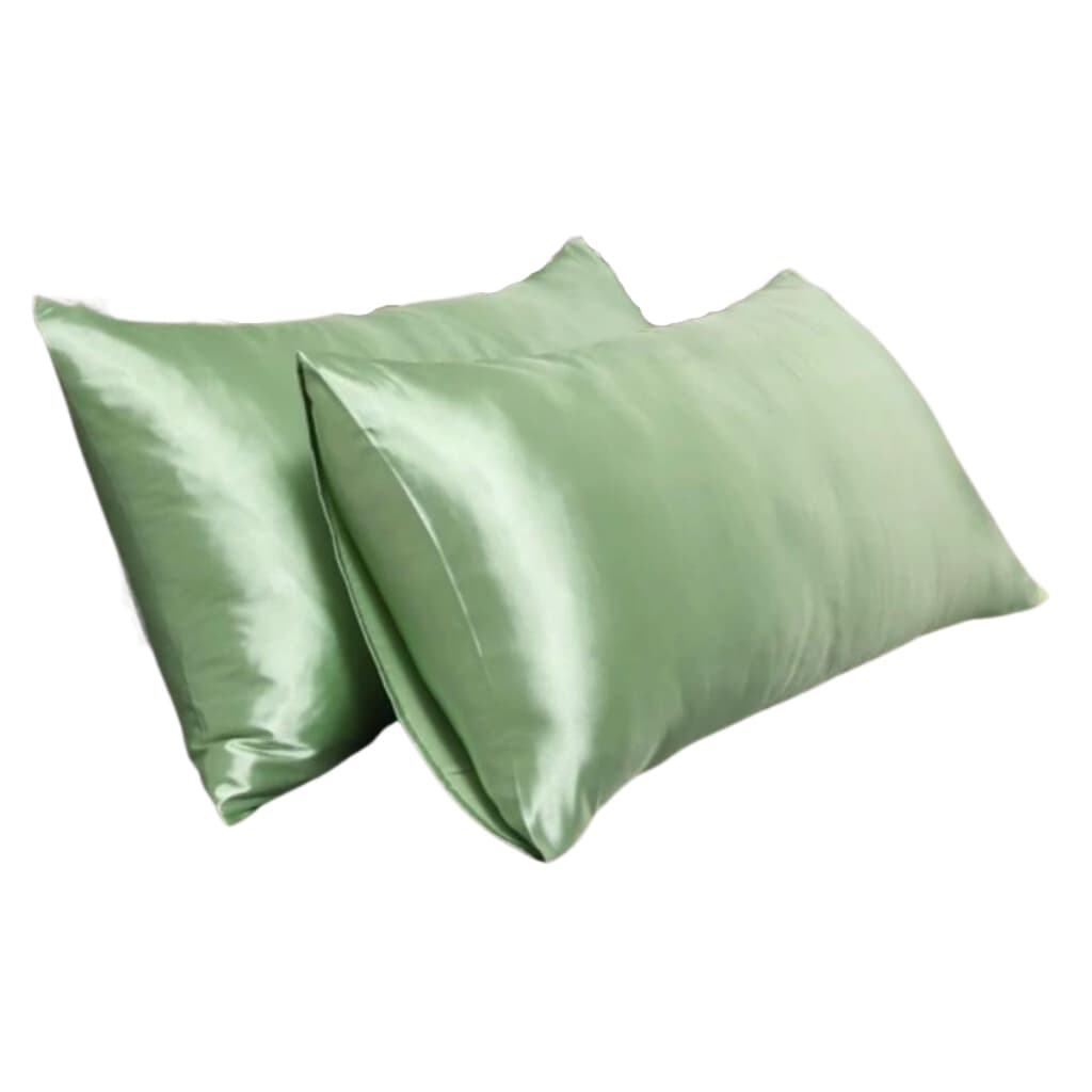 Kit 02 Fronhas Cetim 70cm x 50cm Anti Frizz Verde Claro