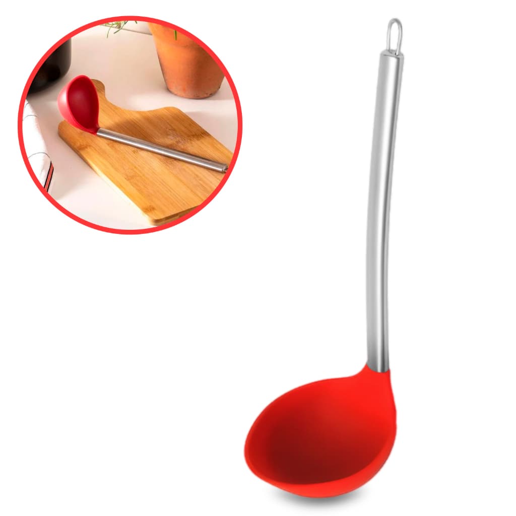 Concha De Silicone Cabo Aço Inox Utensilio Antiaderente Resistente Multifuncional Class Home