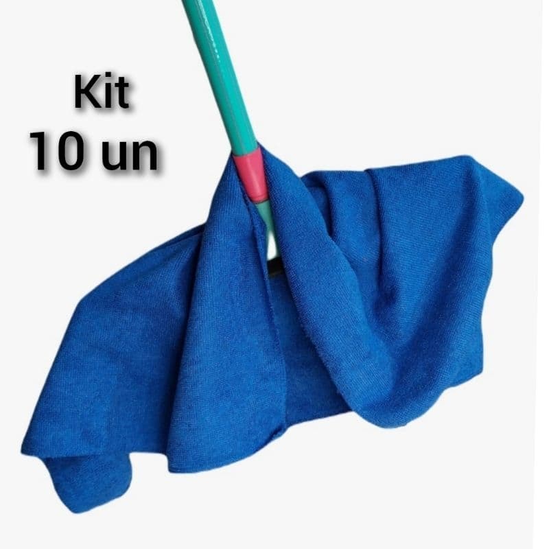 Kit Pano de chão Limpeza Magico De Microfibra 50x70 10 Unidades