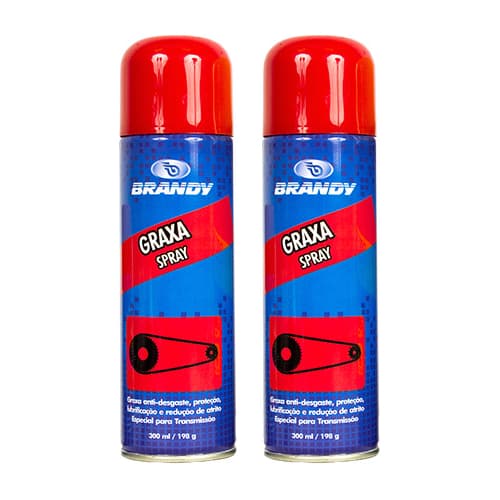 Graxa Spray Lubrificante Anti Desgaste Kit Com 2 Latas 300ml - Brandy