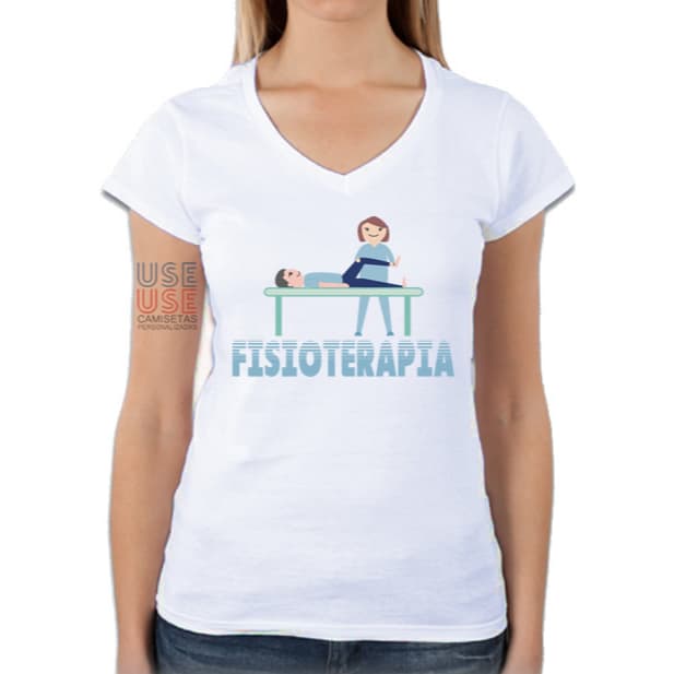Camiseta Baby Look Branca Universitária Curso de Fisioterapia
