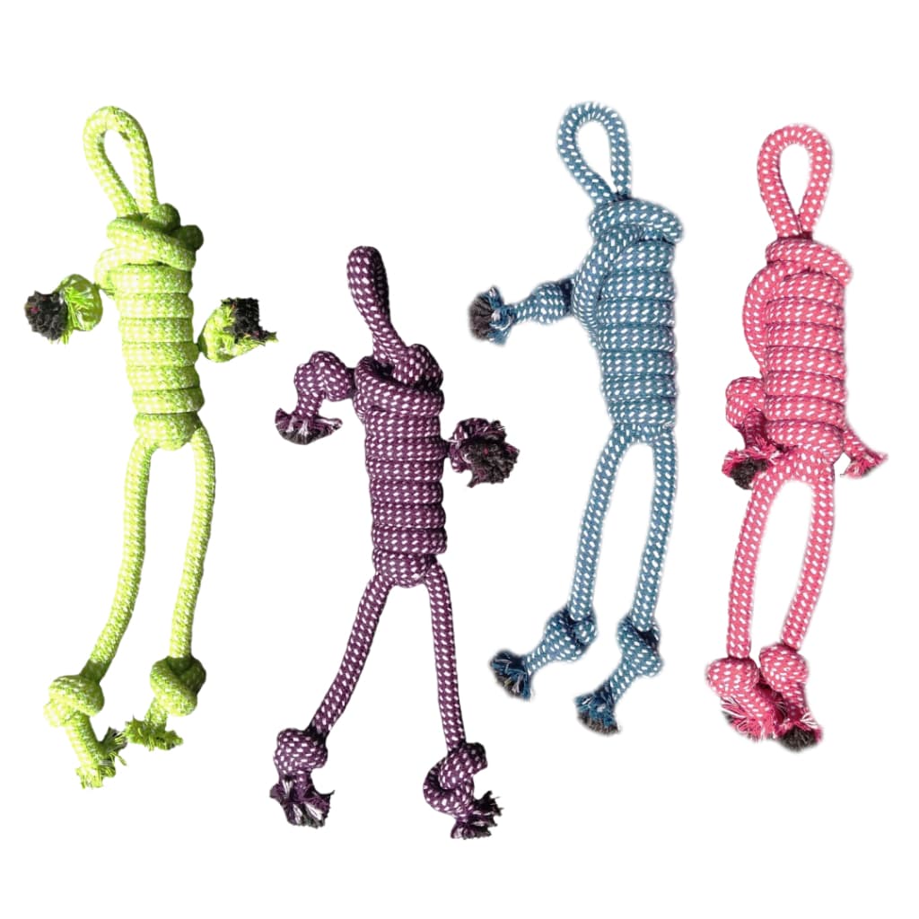 Brinquedo Mordedor Pet Corda Trancada Resistente de Algodao 30cm Clean Cachorro Adulto Medio Grande