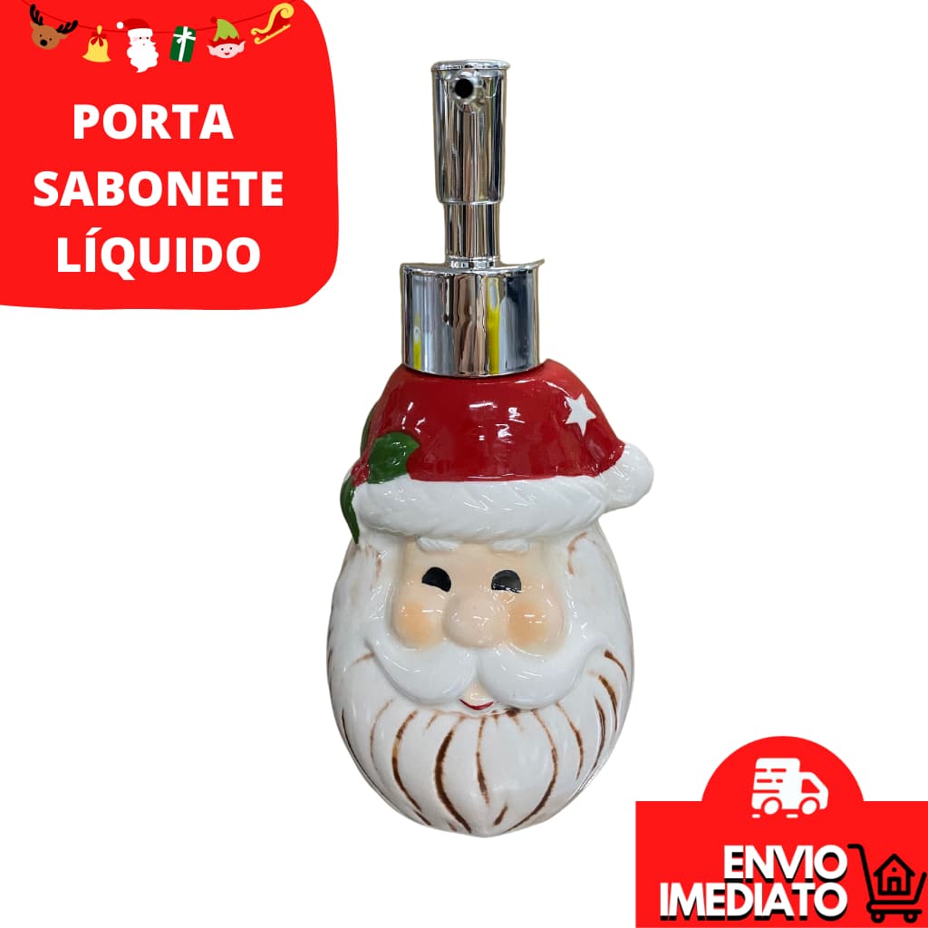 Porta Sabonete Líquido De Natal Papai Noel Natalino