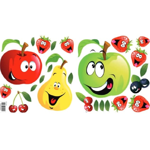 Adesivo Decorativo Para Geladeira Paredes Frutas Divertidas