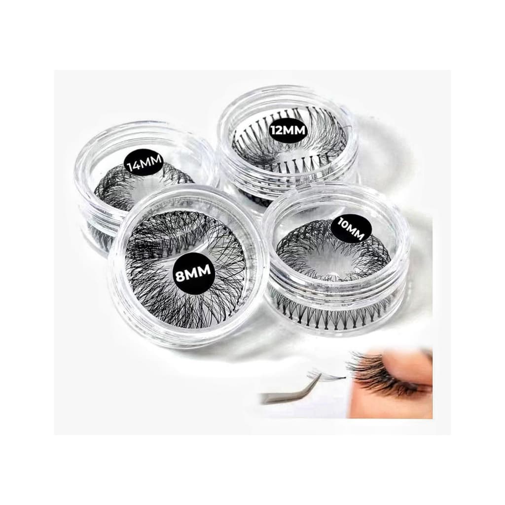 Cílios em Tufo Potinho Tufinhos Para Alongamento 10mm 12mm 14mm