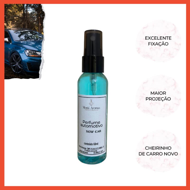 Perfume para carro com cheirinho de carro novo ou amadeirado / aromatizador de carro
