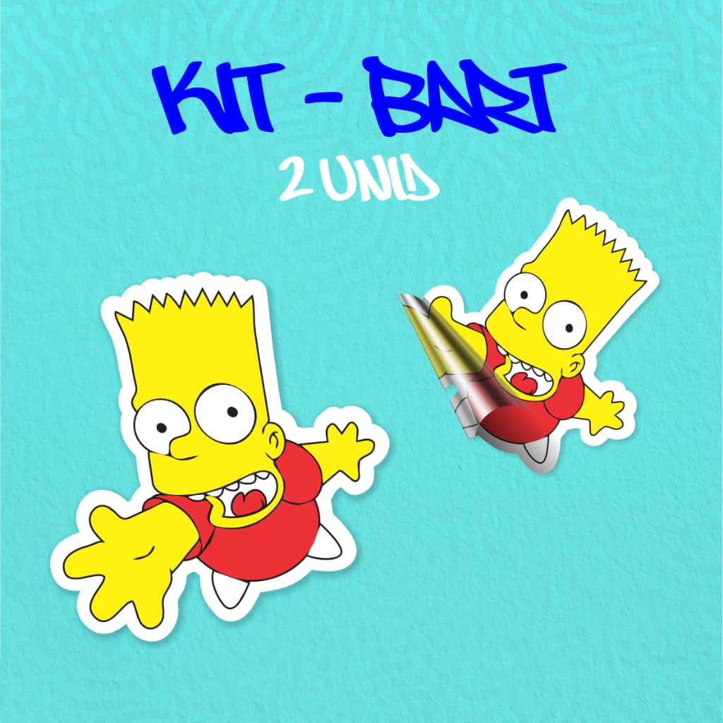 KIT - ADESIVO VINIL - BART SIMPSONS 2 - 10 CM  MOTO,BICICLETA,SKATE,NOTEBOOK,ESPELHO,STICKER