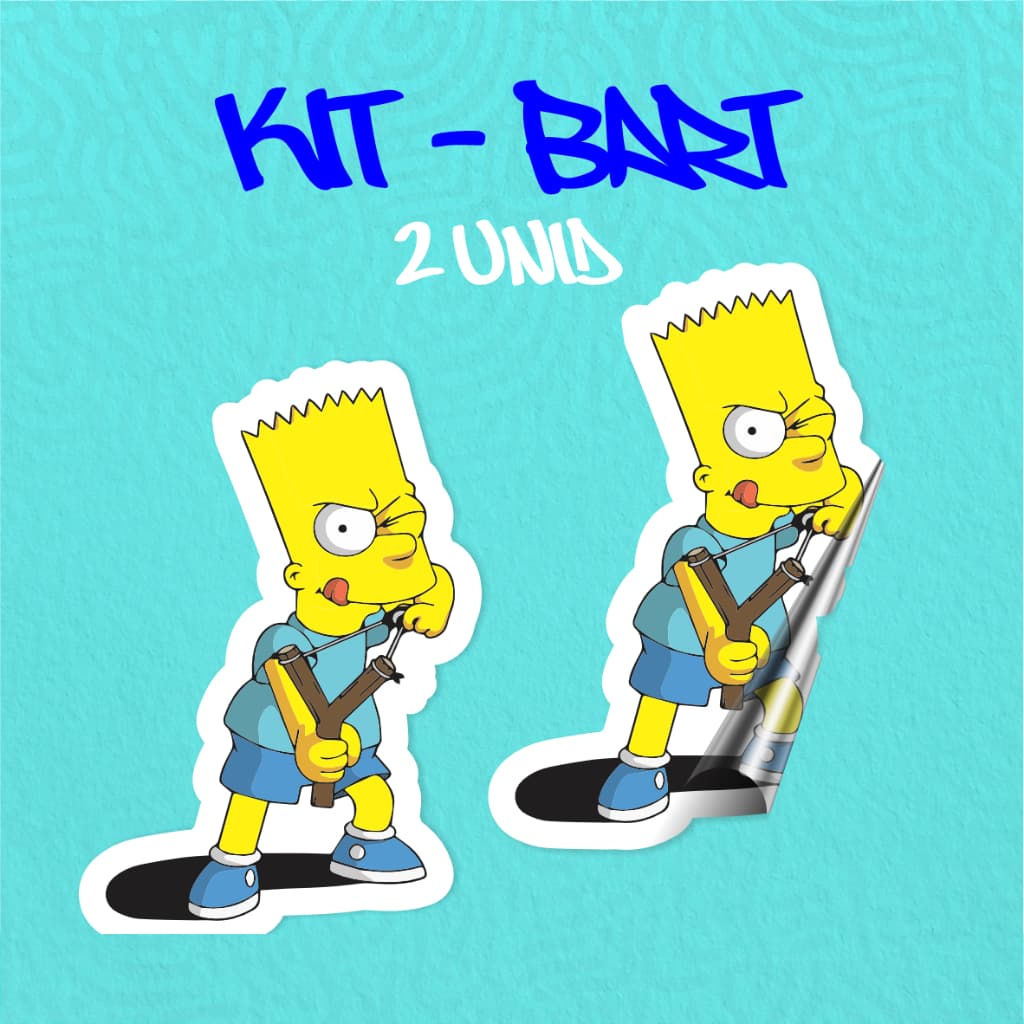 Kit - Adesivo Vinil - Bart Simpsons 3- 10 cm moto, bicileta, skate, notebook, espelho, sticker