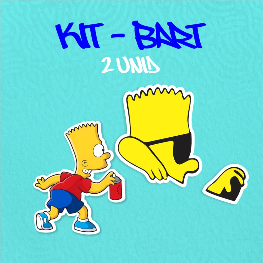 Kit - Adesivo Vinil - Bart Simpsons 10- 10 cm moto, bicileta, skate, notebook, espelho, sticker
