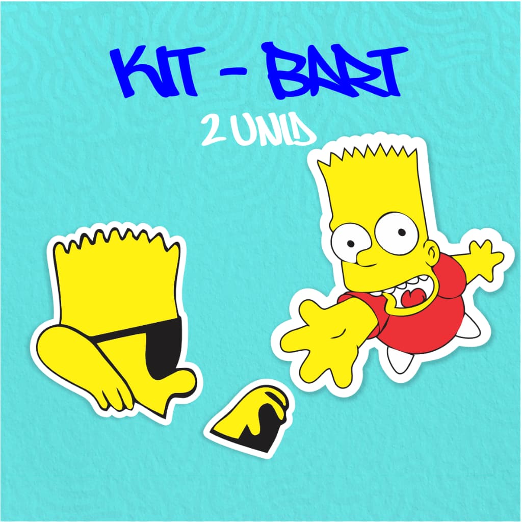 Kit - Adesivo Vinil - Bart Simpsons 8- 10 cm moto, bicileta, skate, notebook, espelho, sticker