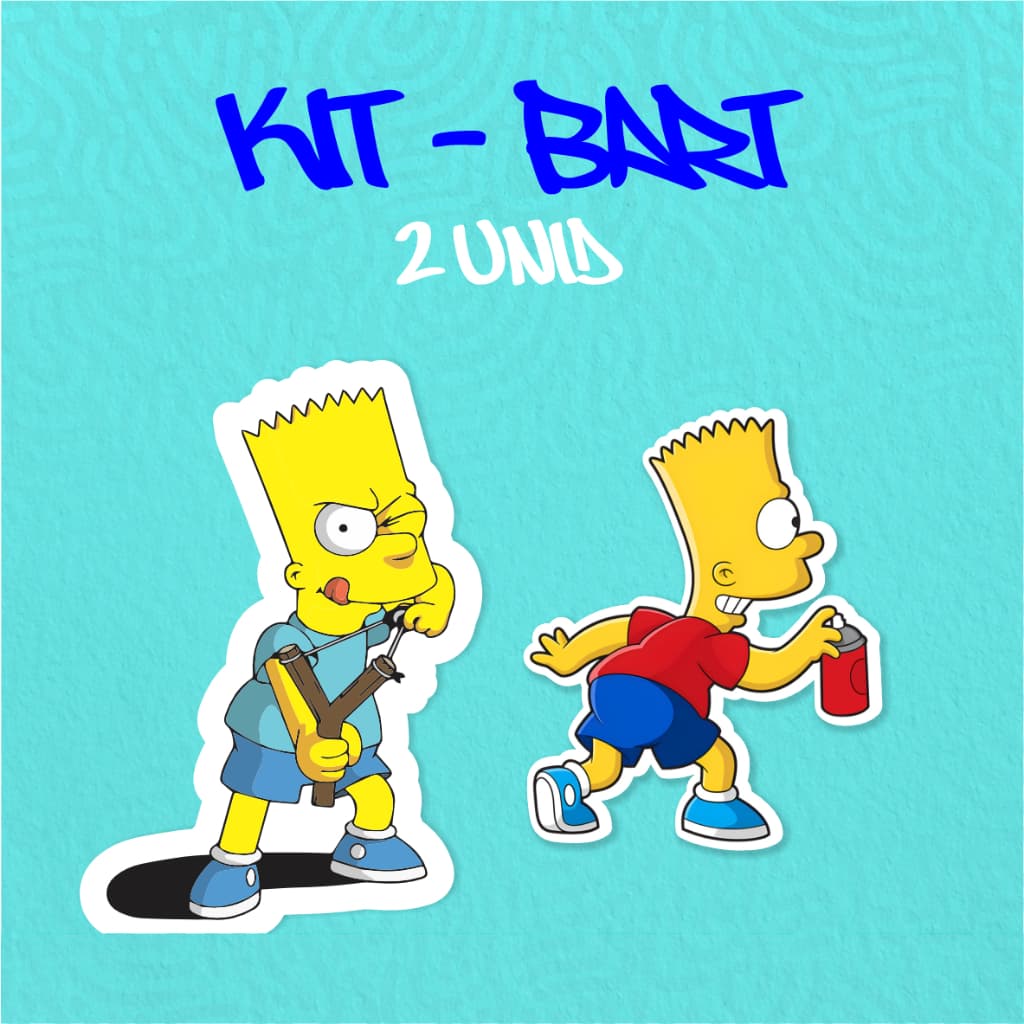 Kit - Adesivo Vinil - Bart Simpsons 11- 10 cm moto, bicileta, skate, notebook, espelho, sticker