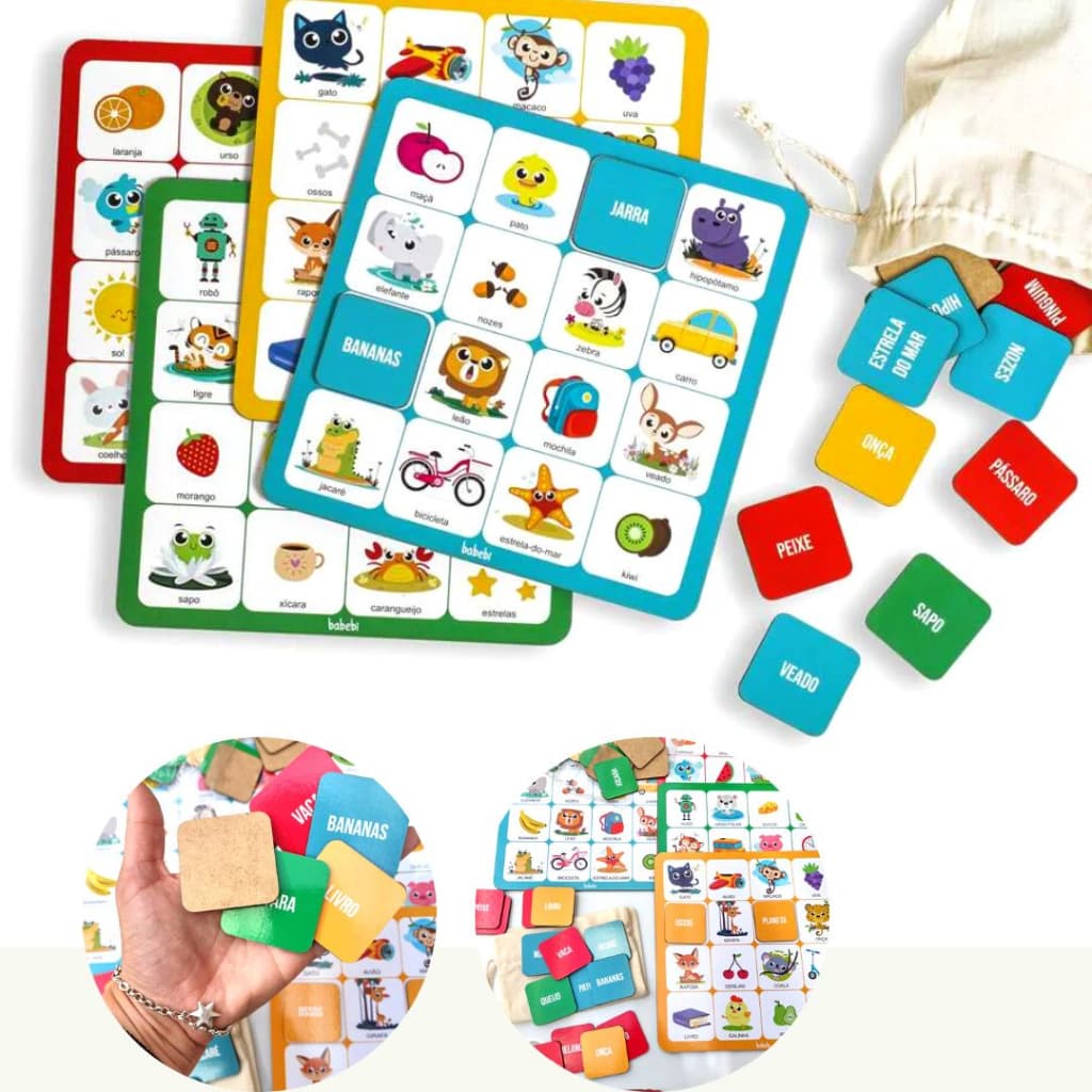 Bingo das Palavras - Brinquedo Educativo Brinquedo Pedagógico - Didatico Terapeutico Alfabetização