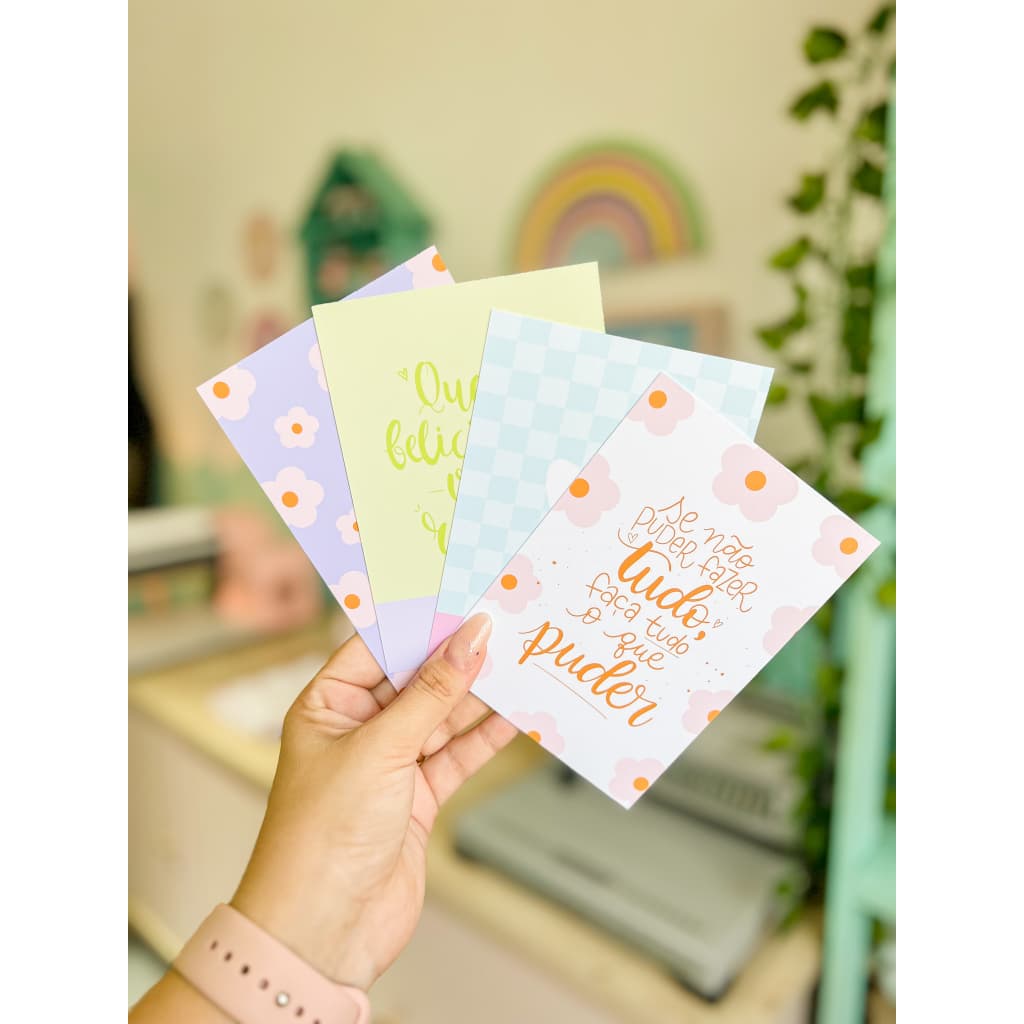 50 Cards fofos personalizados com seu @ - FELICIDADE