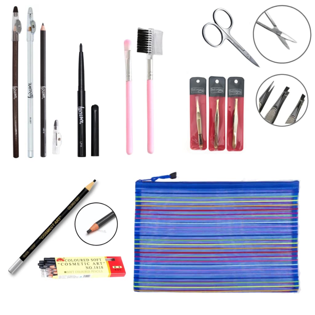Kit Design de Sobrancelhas Padrão + 1 Lápis Dermatografico Preto