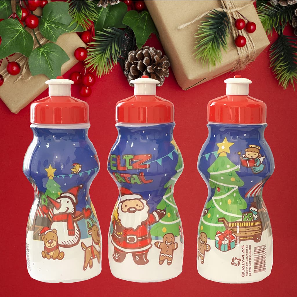 Kit com 80 garrafinhas NATAL squeeze infantil modelos variados lembrancinhas crianças