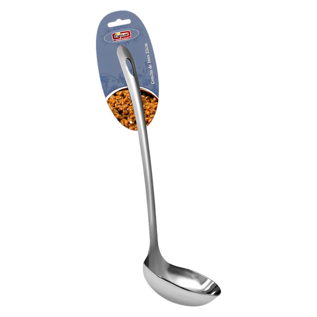 Concha De Aço Inox Resistente Inoxidável Utensilio Servir Porções Feijão 30 Cm Catuaí