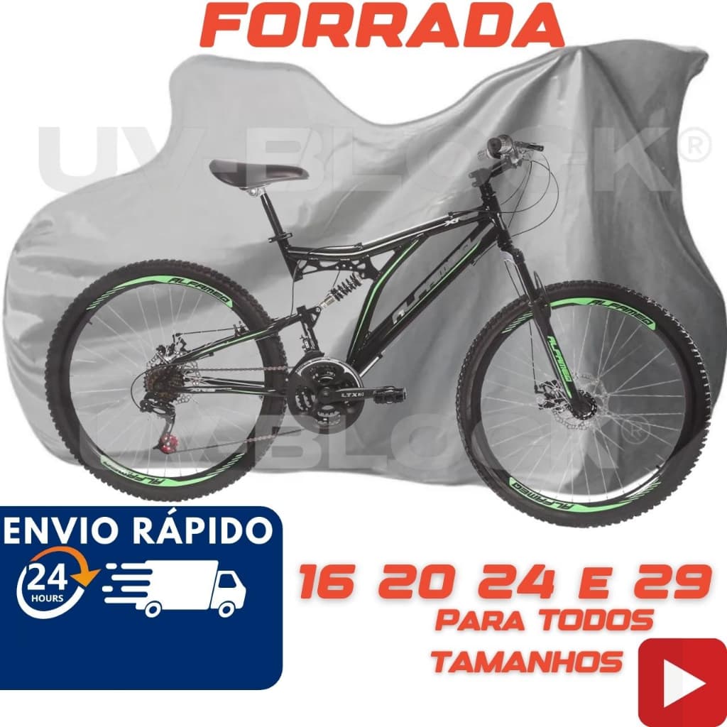 Capa Pra Bike Cobrir Bicicleta Aro 20 até 29 100% Impermeável Protege Sol Chuva Poeira Sujeira