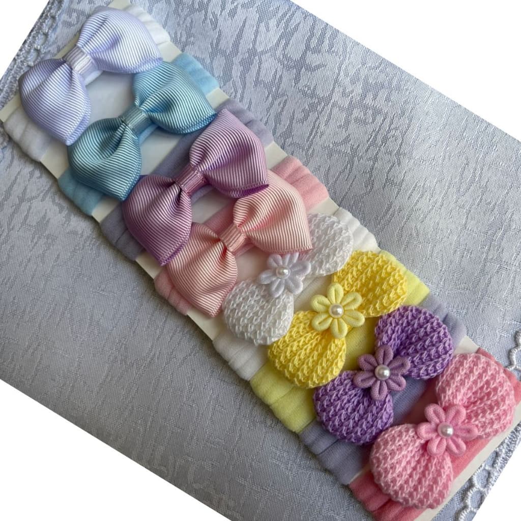 Kit 8 Faixinhas Croche/Gravata na Meia de Seda