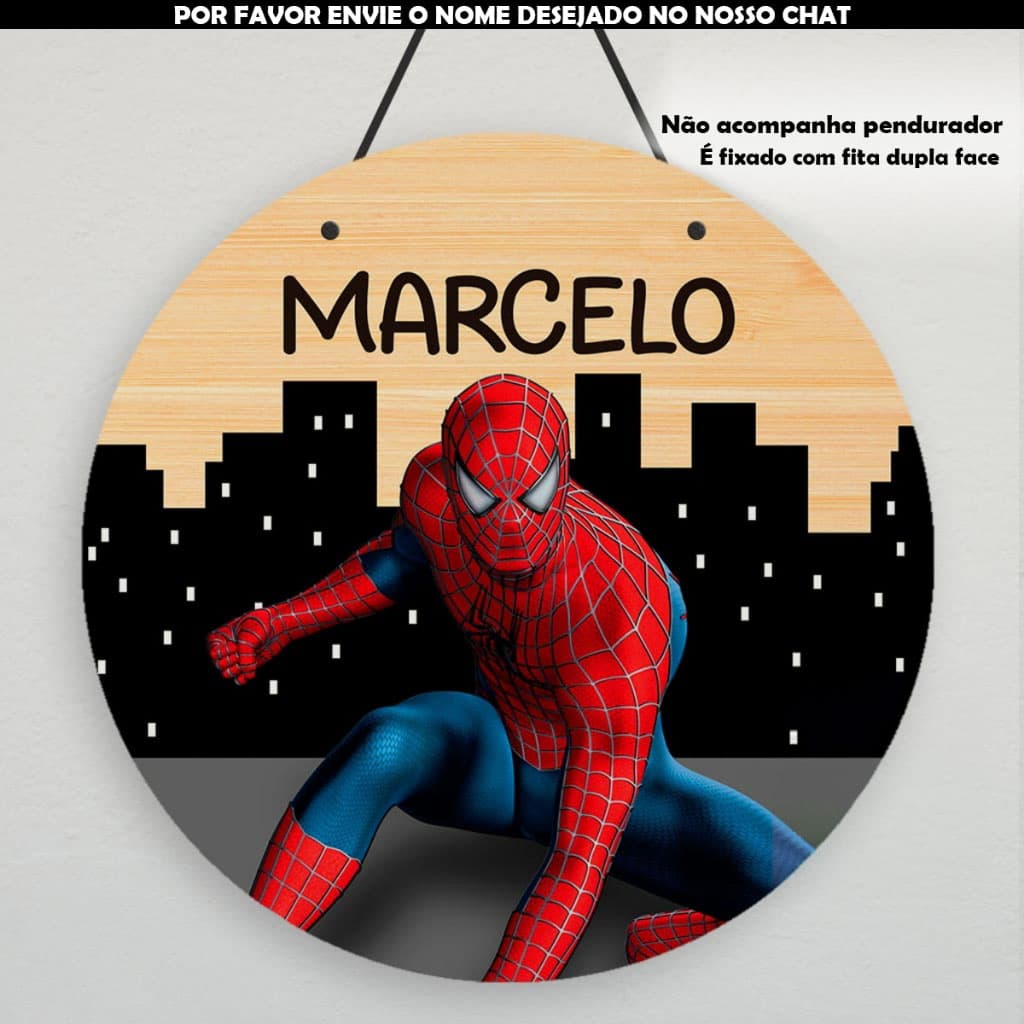 Porta Maternidade Super Herois Aranha Homem Infantil Criança Desenho