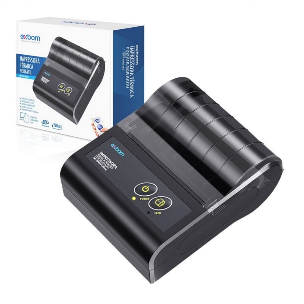 Mini Impressora Termica Portatil 80mm bateria de lition 80ABT EXBOM