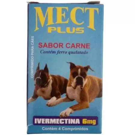 Mect Plus 6mg Remedio pra Pulgas de Cachorro Remedio para Carrapatos Sarnas Vermes em Cães
