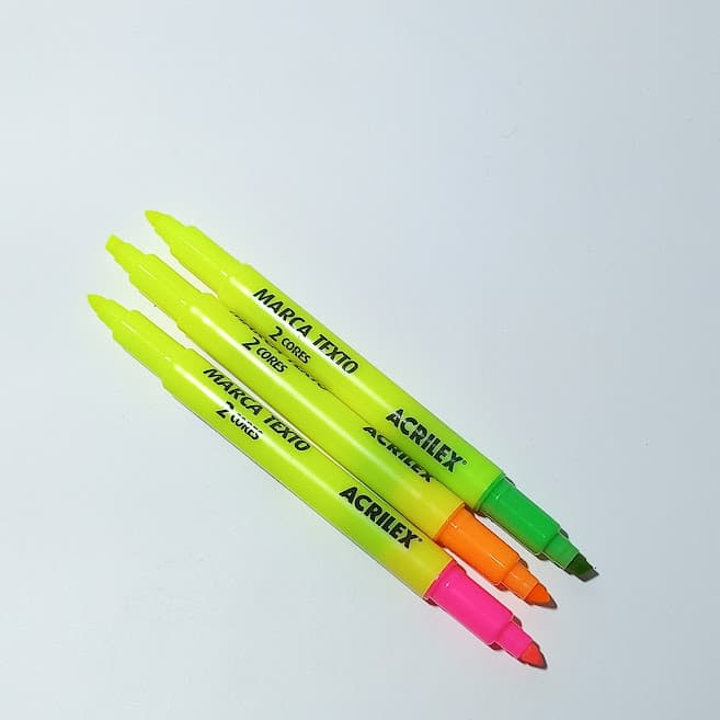 Marca texto acrilex 2 cores 3 unidades