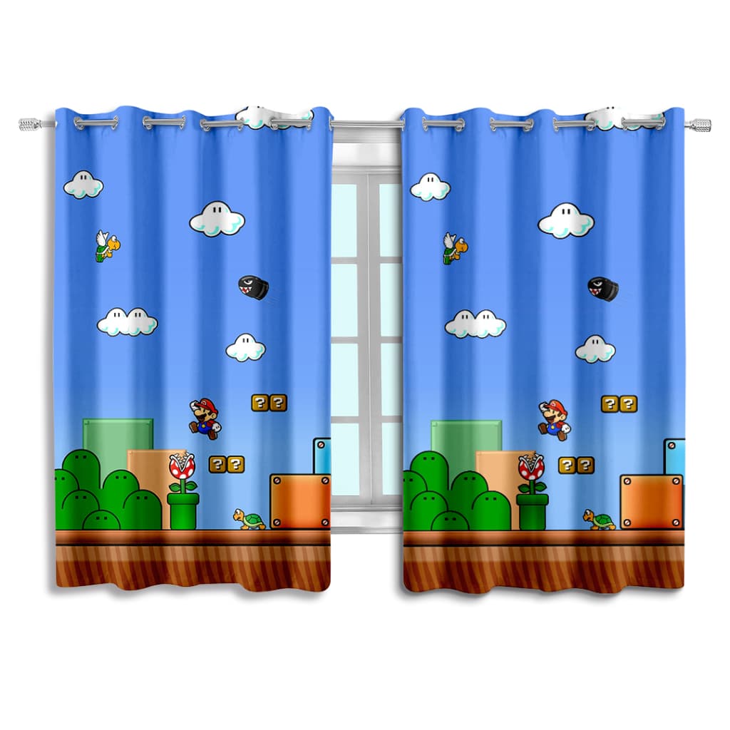 Cortina Decoração Quarto Menino 2,60 X 150 Infantil Premium Luxo Principe Mario Jogos Game