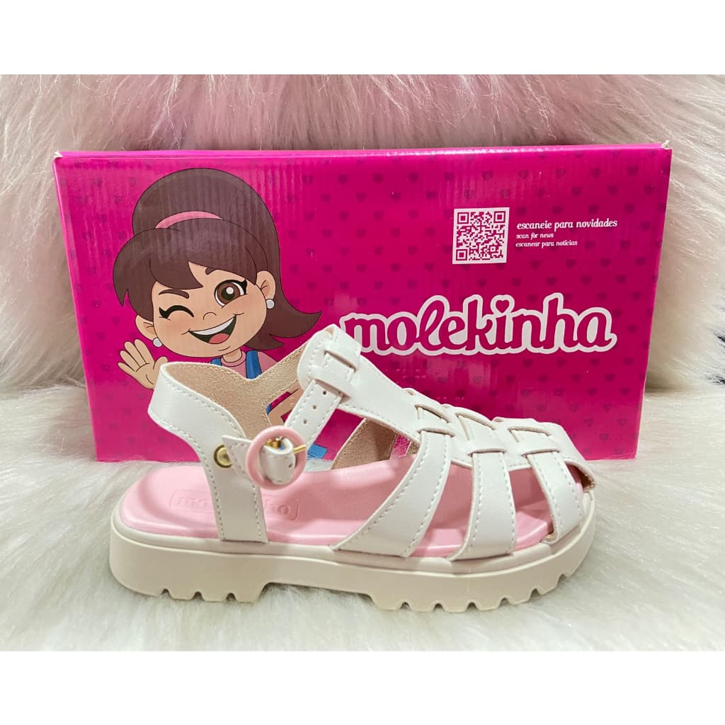 Sandália Infantil Molekinha Tratorada Aranha Fisherman Branco Off 2344.103