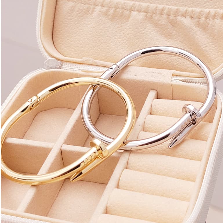 Bracelete Pulseira Prego de Aço inoxidável Prata ou Dourado Acessórios Femininos
