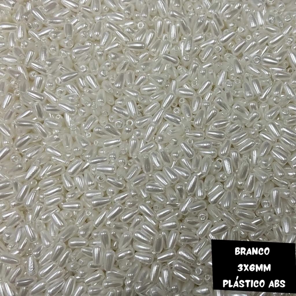 Pérola Pingo Gota ABS com furo - Diversos Tamanhos - 1000, 5000 unidades ou 500g