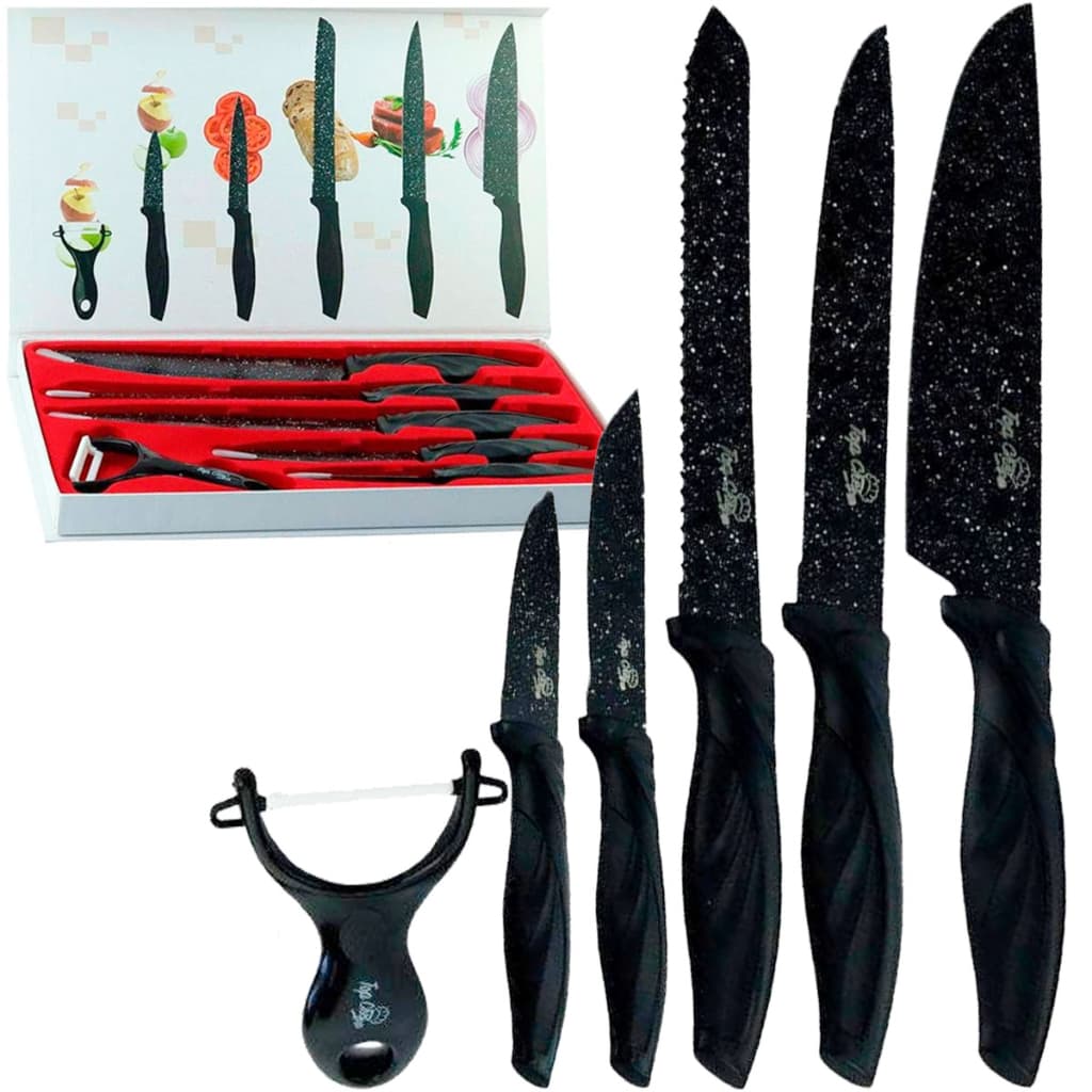 Jogo Facas Cerâmica 6 Pçs Profissional Premium Black Friday