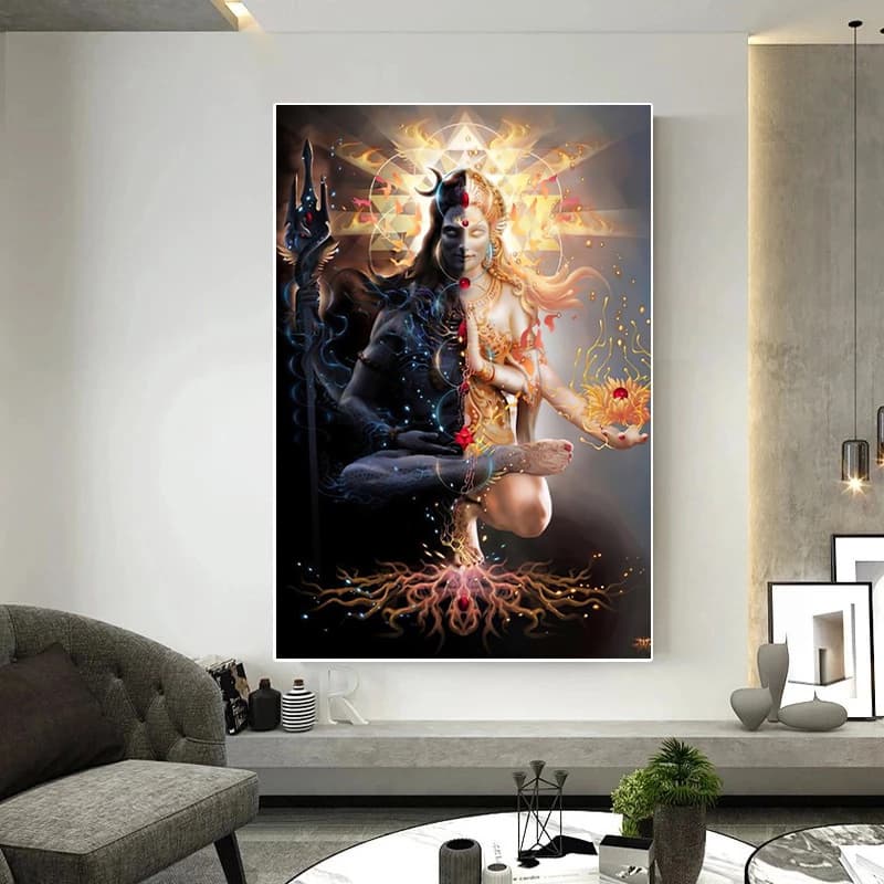 quadro decoraçao sala quarto escritorio lord shiva grande peça unica
