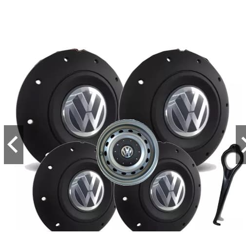 Jogo Calotas Centro P/ Roda Ferro Vw MODELO Amarok Aro 14 /15 Gol Voyage Saveiro G3 G4 G5 G6 Santana Parati + 4 Adesivos