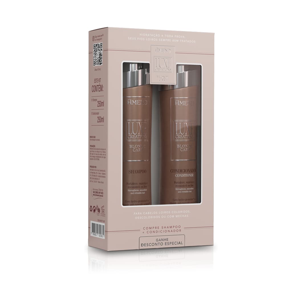 AMEND KIT LUXE CREATIONS BLONDE CARE SHAMPOO 250ML + CONDICIONADOR 250ML