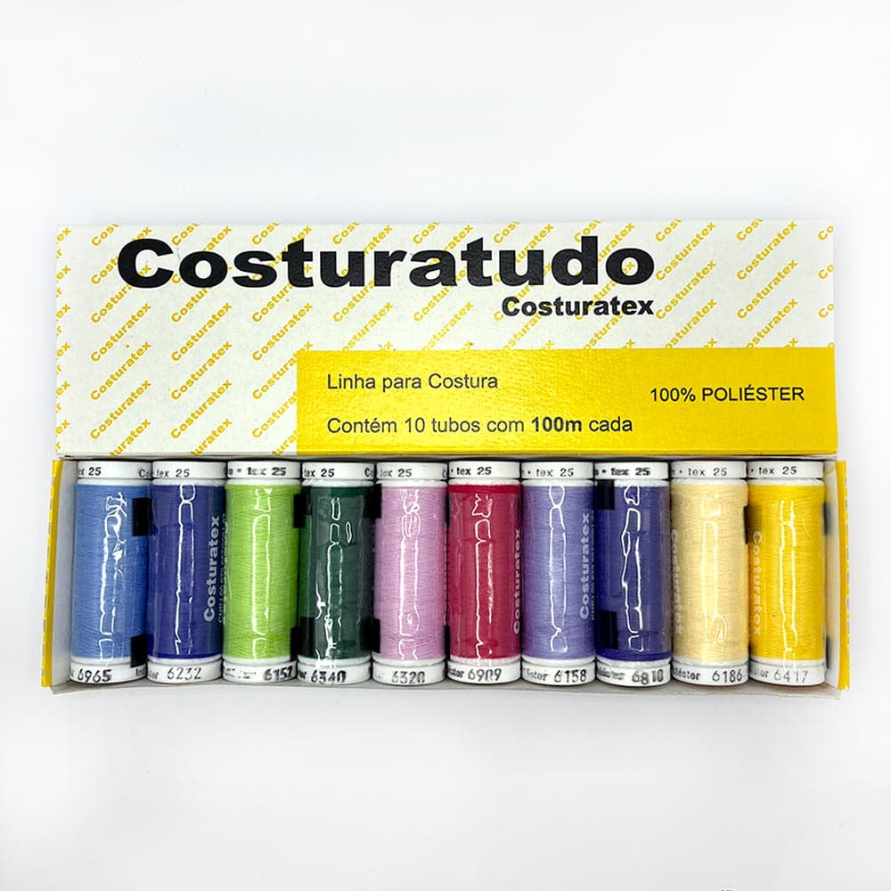 Kit com 10 und de Linha Retrós Costura Costuratex