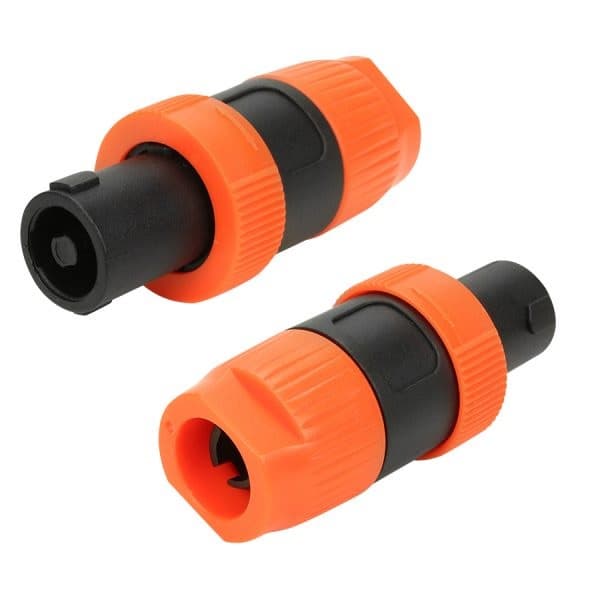 CONECTOR SPEAKON MACHO 4 VIAS METAL LARANJA