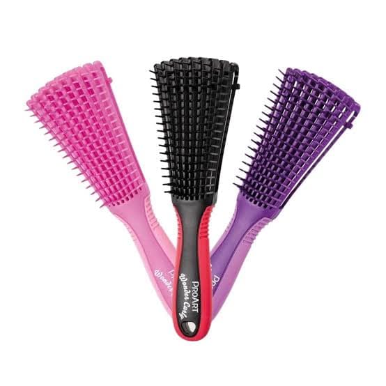 Escova Polvo Wonder Curly Profissional Cabo Antideslizante Fitagem E Cachos Pro Art Oficial - Selecione Sua cor
